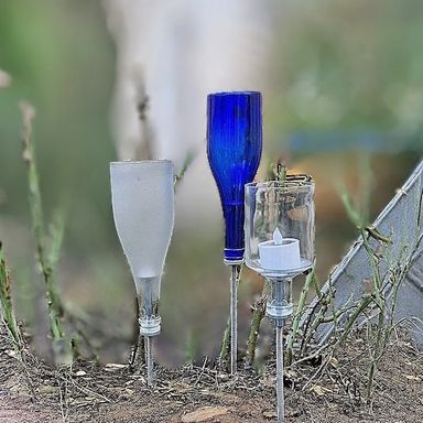 Gartenfackeln aus Altglas